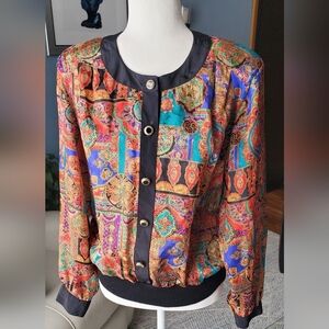 Vintage! Notations Multicolor Patterned Women's Blouse